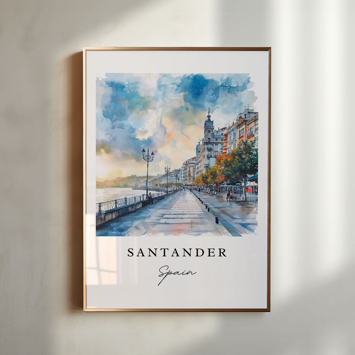 Santander Spain wall art - Spain, Santander print, Santander Espana Wedding gift, Birthday present, Custom Text, Perfect Gift