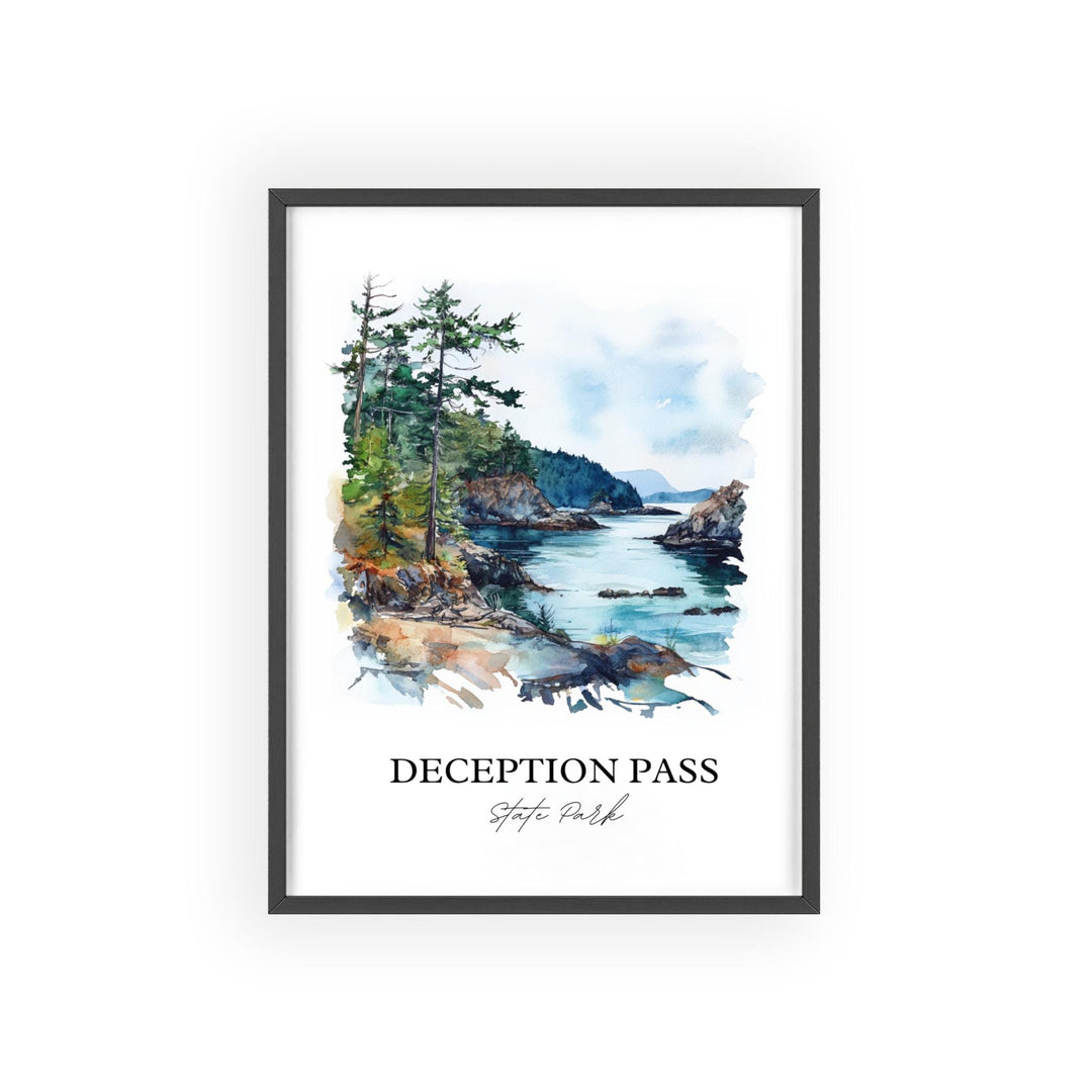 Deception Pass Wall Art, Whidbey Island Print, Washington Artwork, Deception Pass Park Gift, Travel Print, Travel Poster, Housewarming Gift