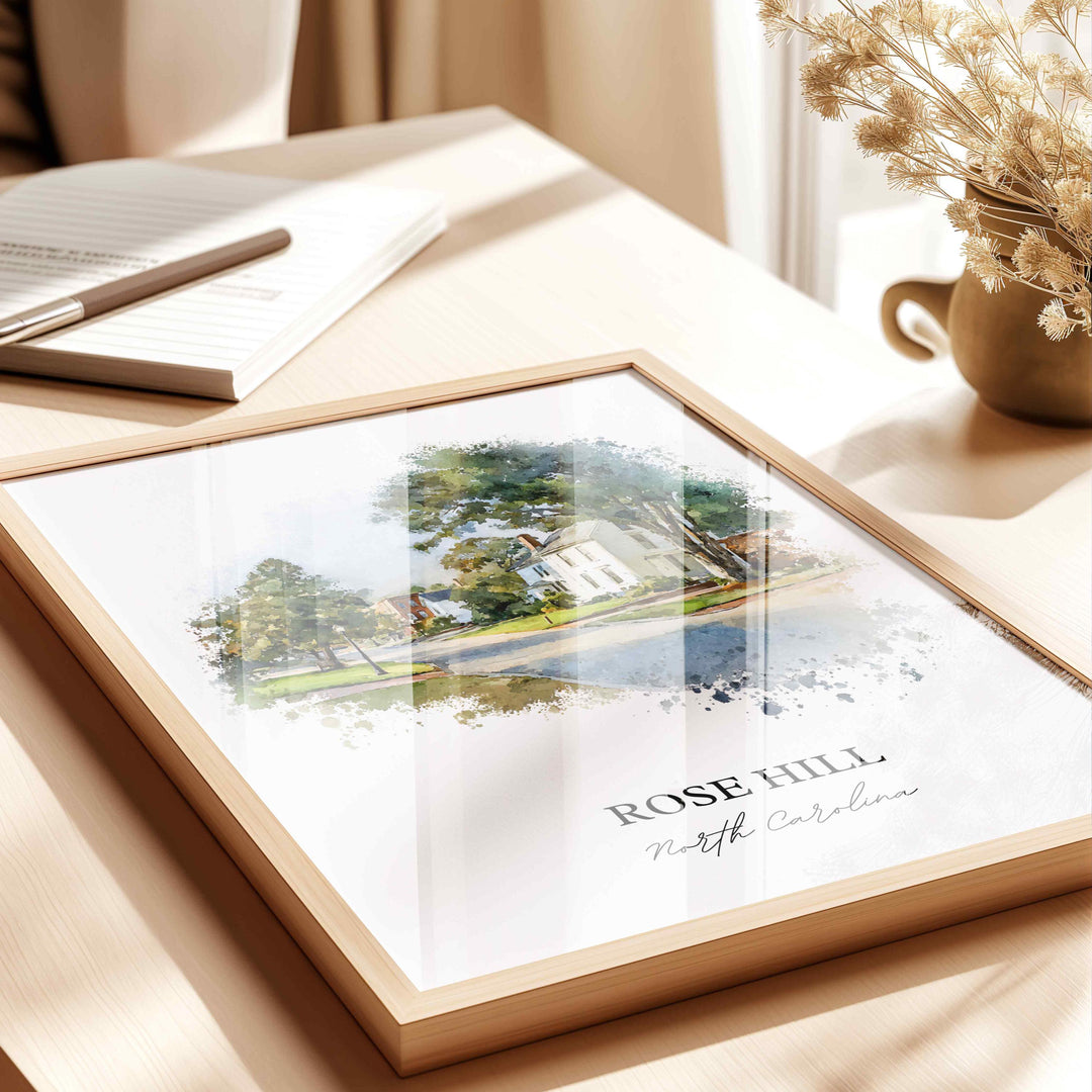 Rose Hill, North Carolina – Watercolor Art Print