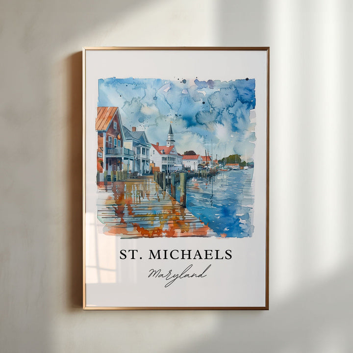 St. Michaels MD Wall Art, St. Michaels Print, St. Michaels Watercolor, St. Michaels MD Gift,