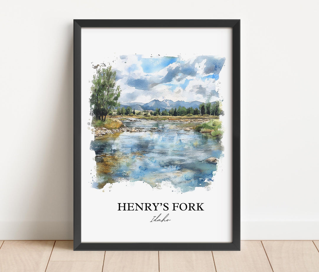 Henry's Fork, Idaho, USA – Watercolor Art Print