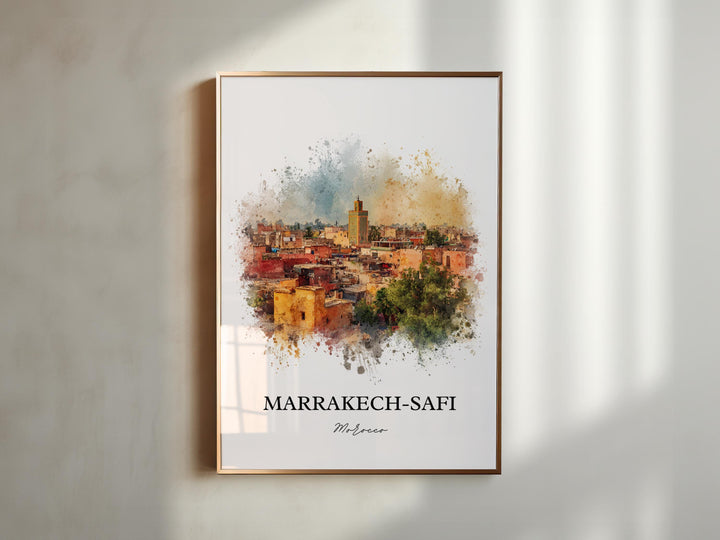 Marrakech-Safi Wall Art, Marrakech Print, Marrakech Watercolor, Morocco Gift, Marrakech-Safi Travel Print, Travel Poster, Housewarming Gift