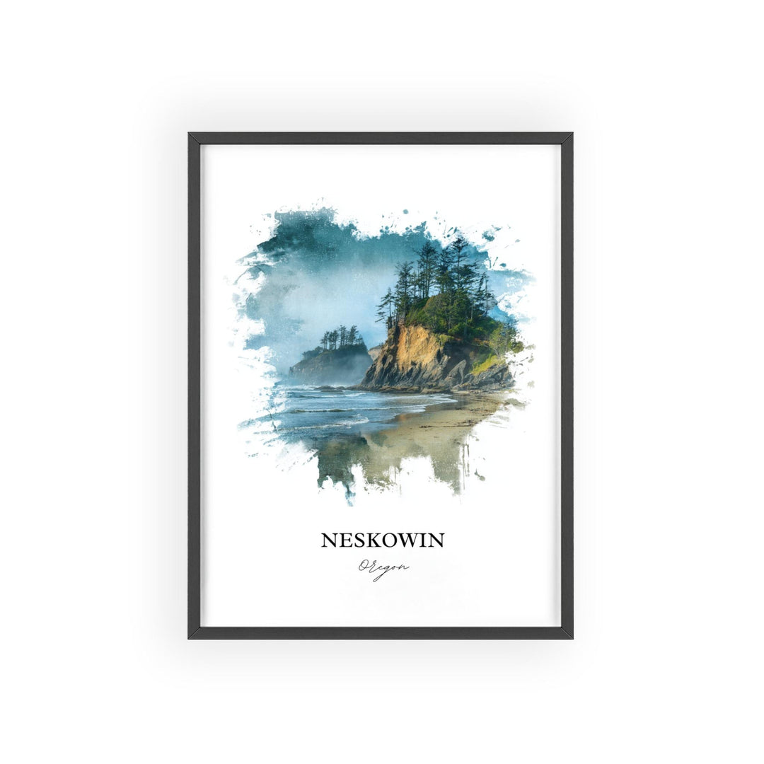 Neskowin, Oregon – Watercolor Art Print