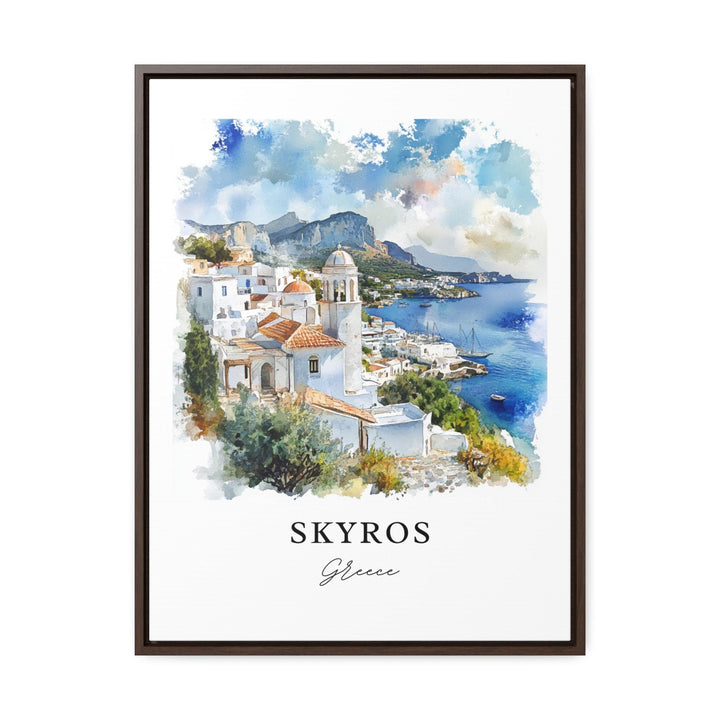 Skyros Wall Art, Skyros Greece Print, Skyros Watercolor Art, Sporades Islands Gift, Travel Print, Travel Poster, Housewarming Gift
