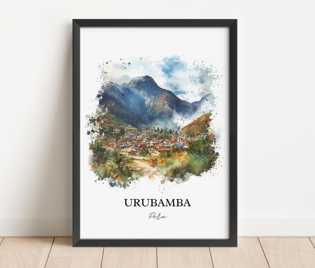 Urubamba Peru Wall Art, Sacred Valley Print, Peru Watercolor Art, Urubamba Peru Gift, Travel Print, Travel Poster, Housewarming Gift