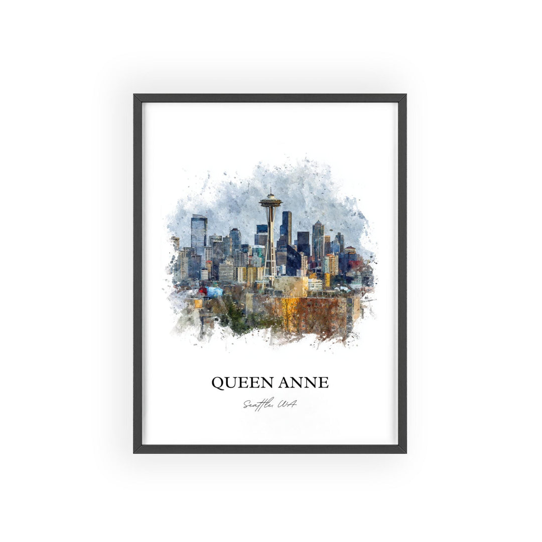 Queen Anne, Washington – Watercolor Art Print
