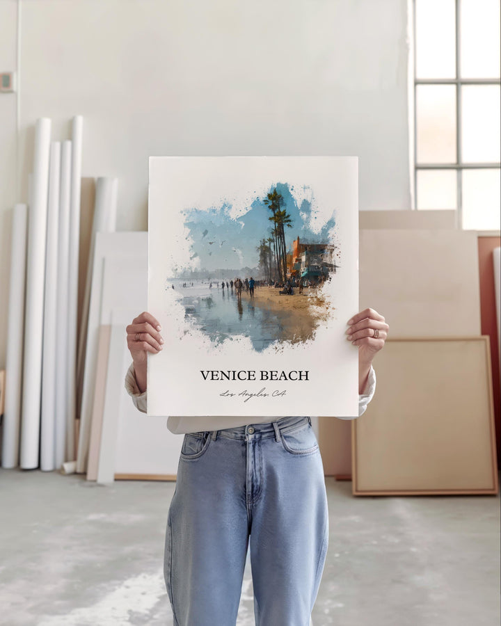 Venice Beach, California – Watercolor Art Print