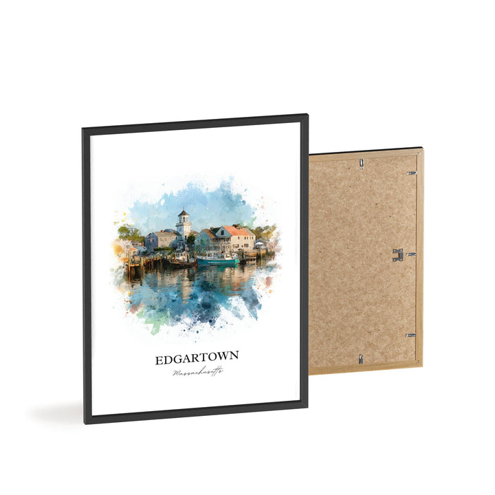 Edgartown, MA – Watercolor Art Print