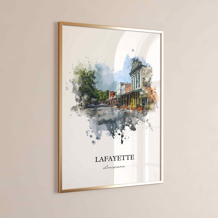 Lafayette, Louisiana – Watercolor Art Print