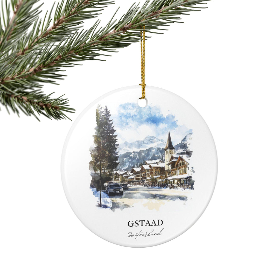 Gstaad Switzerland Ornament: Unique Gstaad Souvenir, Gstaad Xmas Decor, and Authentic Switzerland Gift