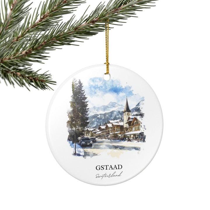 Gstaad Switzerland Ornament: Unique Gstaad Souvenir, Gstaad Xmas Decor, and Authentic Switzerland Gift