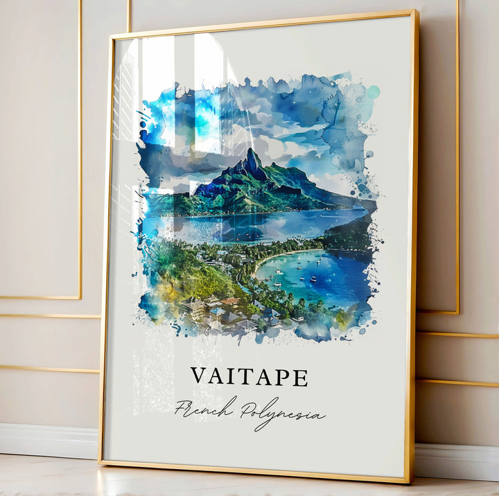 Vaitape, French Polynesia – Watercolor Art Print