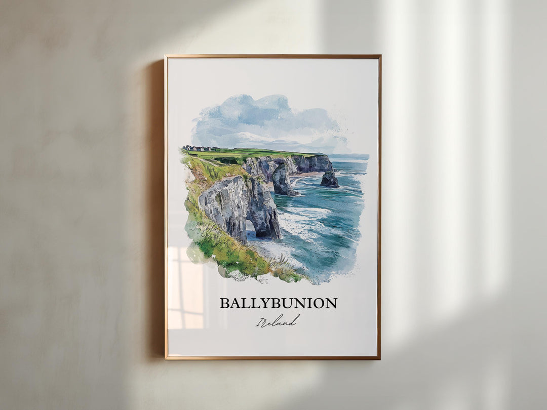 Ballybunion Wall Art, County Kerry Print, Ireland Watercolor Art, Ballybunion Gift, Travel Print, Travel Poster, Housewarming Gift