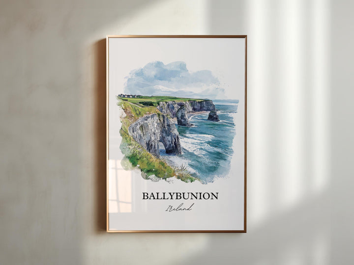 Ballybunion Wall Art, County Kerry Print, Ireland Watercolor Art, Ballybunion Gift, Travel Print, Travel Poster, Housewarming Gift