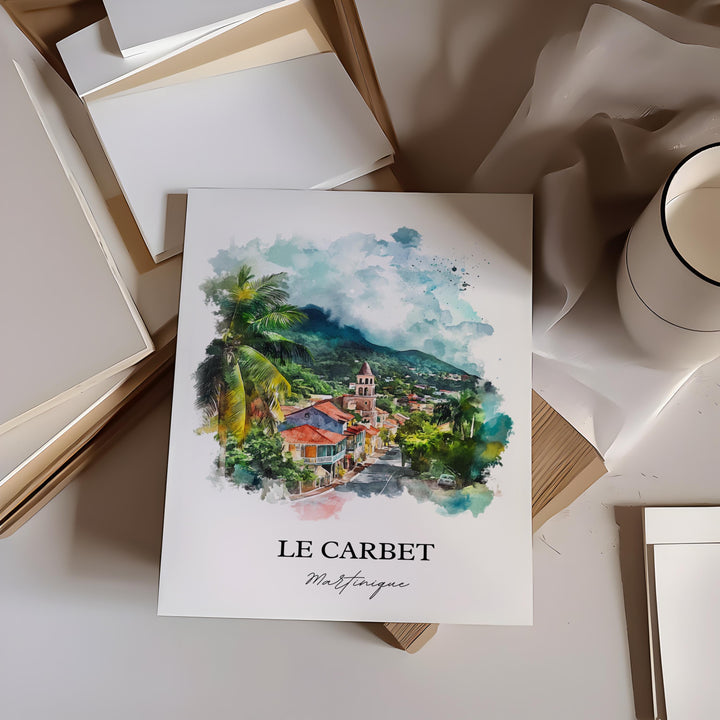 Le Carbet Wall Art, Martinique Print, Martinique Watercolor Art, Le Carbet Gift, Travel Print, Travel Poster, Housewarming Gift