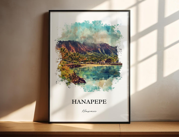 Hanapepe HI Wall Art, Hanapepe Print, Kauai Watercolor Art, Hanapepe Gift, Travel Print, Travel Poster, Housewarming Gift