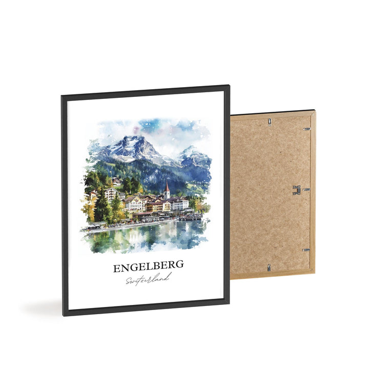 Engelberg Travel Print Wall Art Engelberg Wall Hanging Home Décor Switzerland Gift Art Lovers Switzerland Art Lover Gift Engelberg Poster