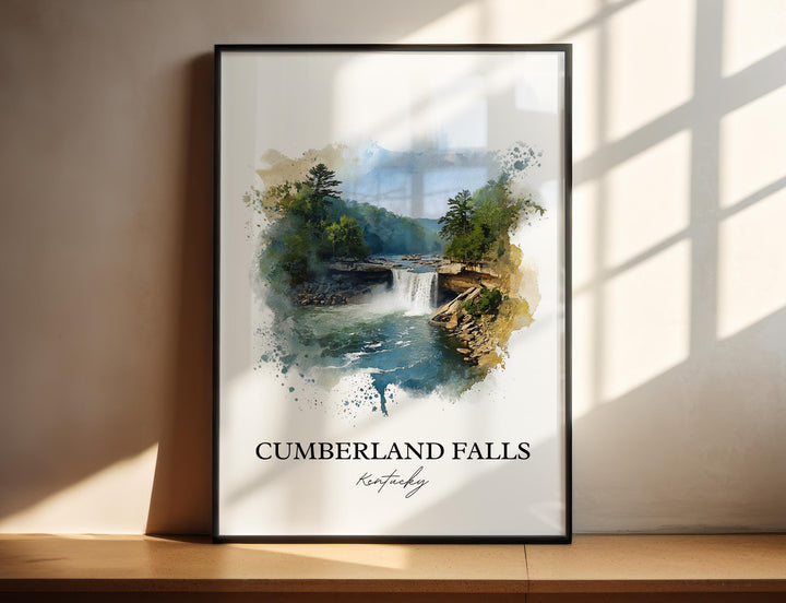 Cumberland Falls Wall Art, Little Niagara Print, Kentucky Watercolor, Cumberland Falls Gift, Travel Print, Travel Poster, Housewarming Gift