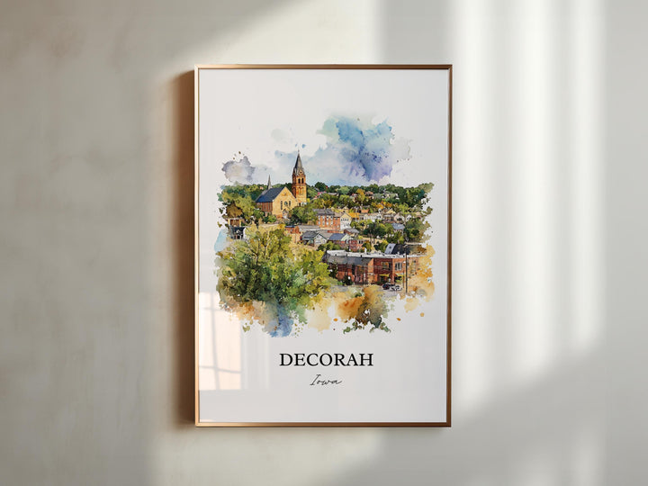 Decorah Iowa Wall Art, Decorah Print, Winneshiek County IA Artwork, Decorah Iowa Gift, Travel Print, Travel Poster, Housewarming Gift