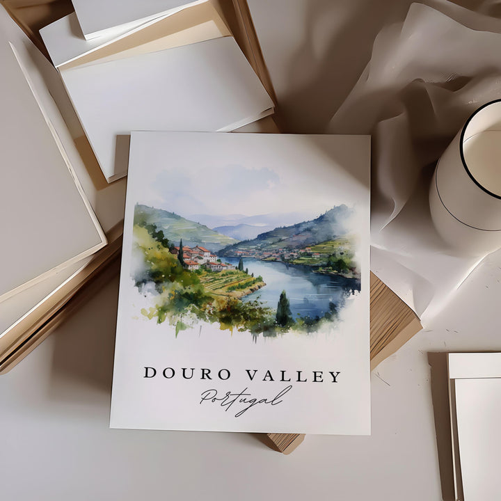 Douro Valley Portugal wall art - Portugal, Douro Valley poster, Douro Valley Wedding gift, Birthday present, Custom Text, Personalized Gift