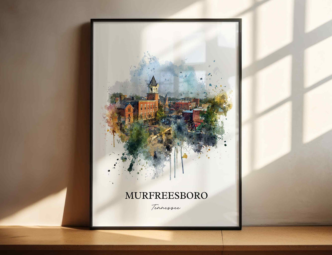 Murfreesboro, Tennessee – Watercolor Art Print