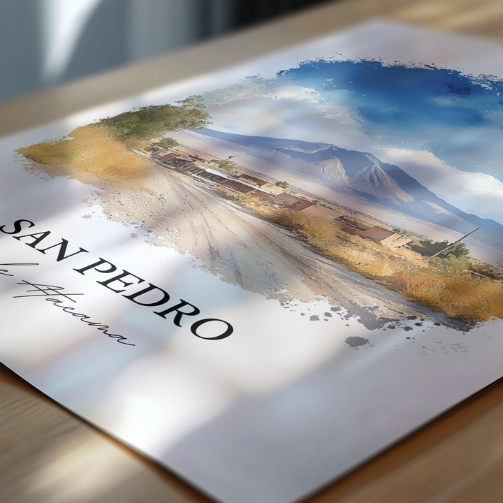 San Pedro de Atacama Wall Art, Chile Print, Chile Watercolor Art, San Pedro de Atacama Gift, Travel Print, Travel Poster, Housewarming Gift