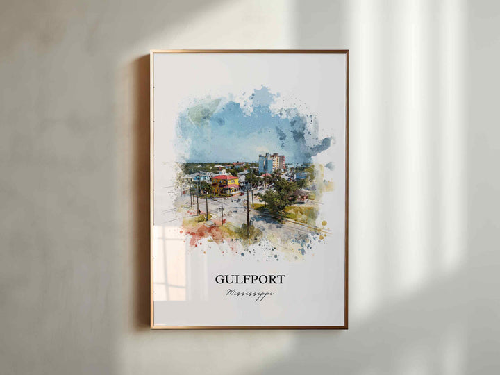 Gulfport, Mississippi – Watercolor Art Print