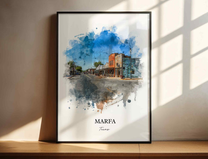 Marfa, Texas – Watercolor Art Print