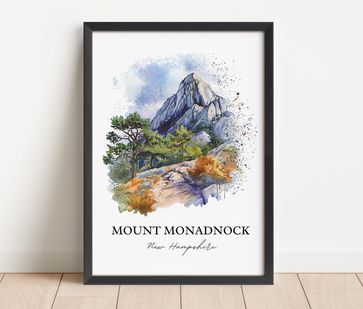 Mount Monadnock Wall Art, Jaffrey NH Print, New Hampshire Watercolor, Mount Monadnock Gift, Travel Print, Travel Poster, Housewarming Gift