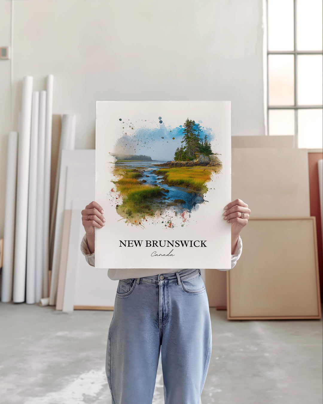 New Brunswick Wall Art, Canada Print, New Brunswick Watercolor Art, NB Canada Gift, Quebec Travel Print, Travel Poster, Housewarming Gift