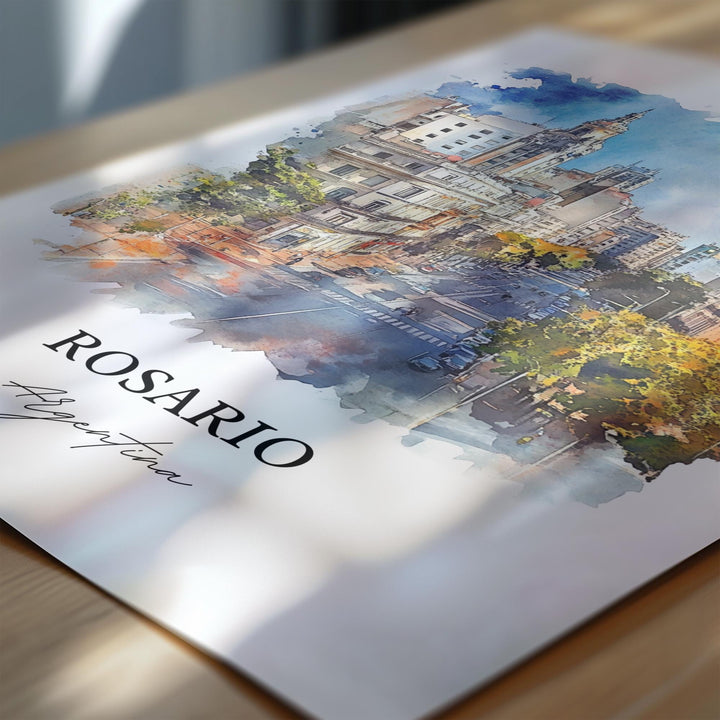Rosario Argentina Art, Santa Fe Province Print, Argentina Watercolor, Rosario Argentina Gift, Travel Print, Travel Poster, Housewarming Gift