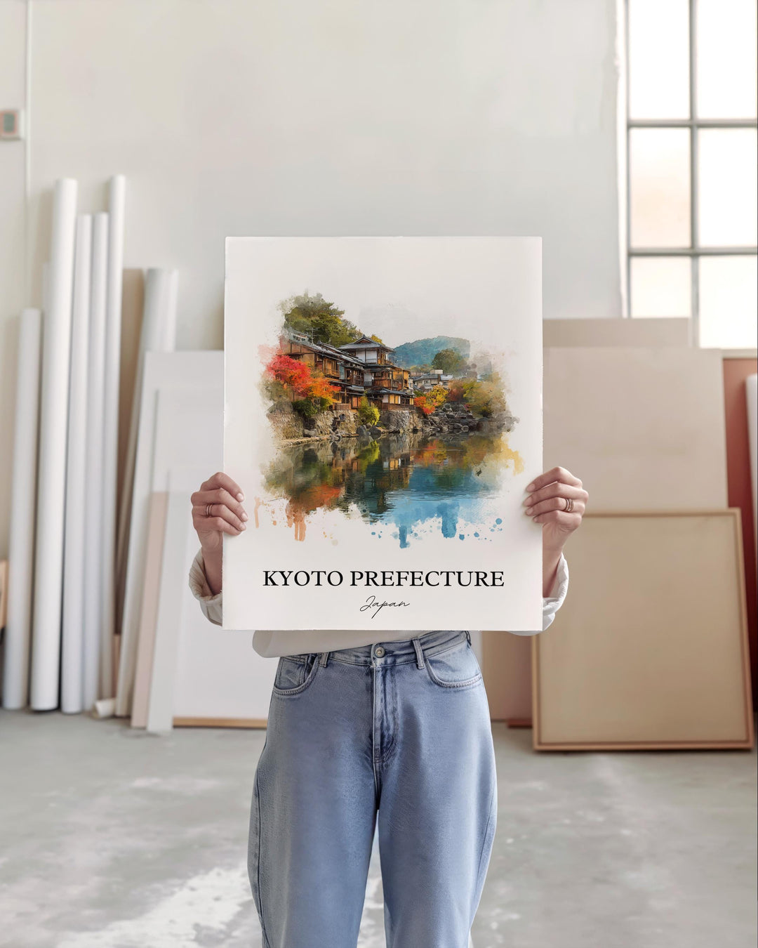Kyoto Wall Art, Kyoto Prefecture Print, Kyoto Watercolor Art, Kyoto Japan Gift, Japan Travel Print, Travel Poster, Housewarming Gift