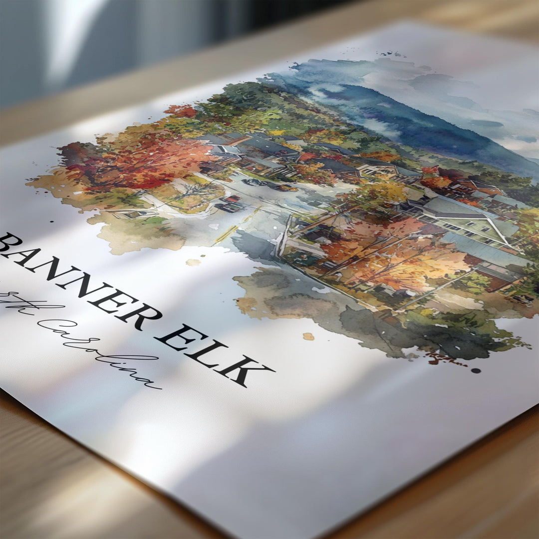 Banner Elk, North Carolina – Watercolor Art Print