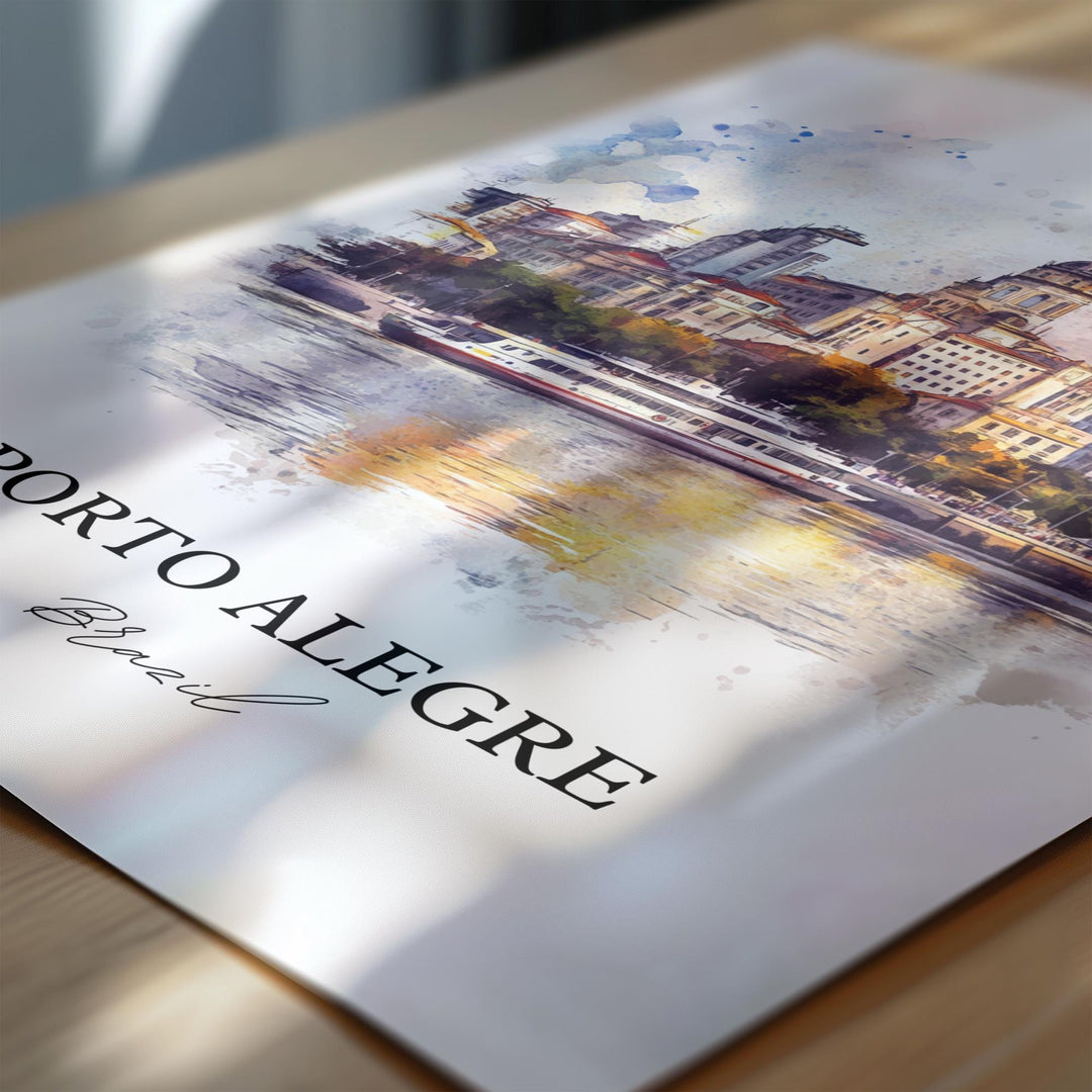 Porto Alegre, Brazil – Watercolor Art Print
