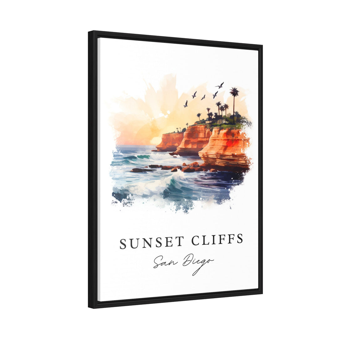 Sunset Cliffs Cali wall art - San Diego CA, Sunset Cliffs poster print, Sunset Cliffs gift, Birthday present, Custom Text, Perfect Gift