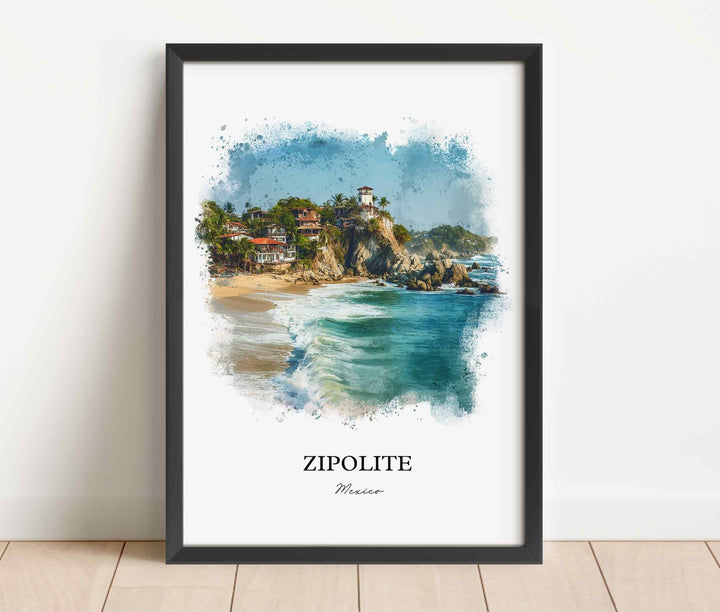 Zipolite, Oaxaca Mexico – Watercolor Art Print