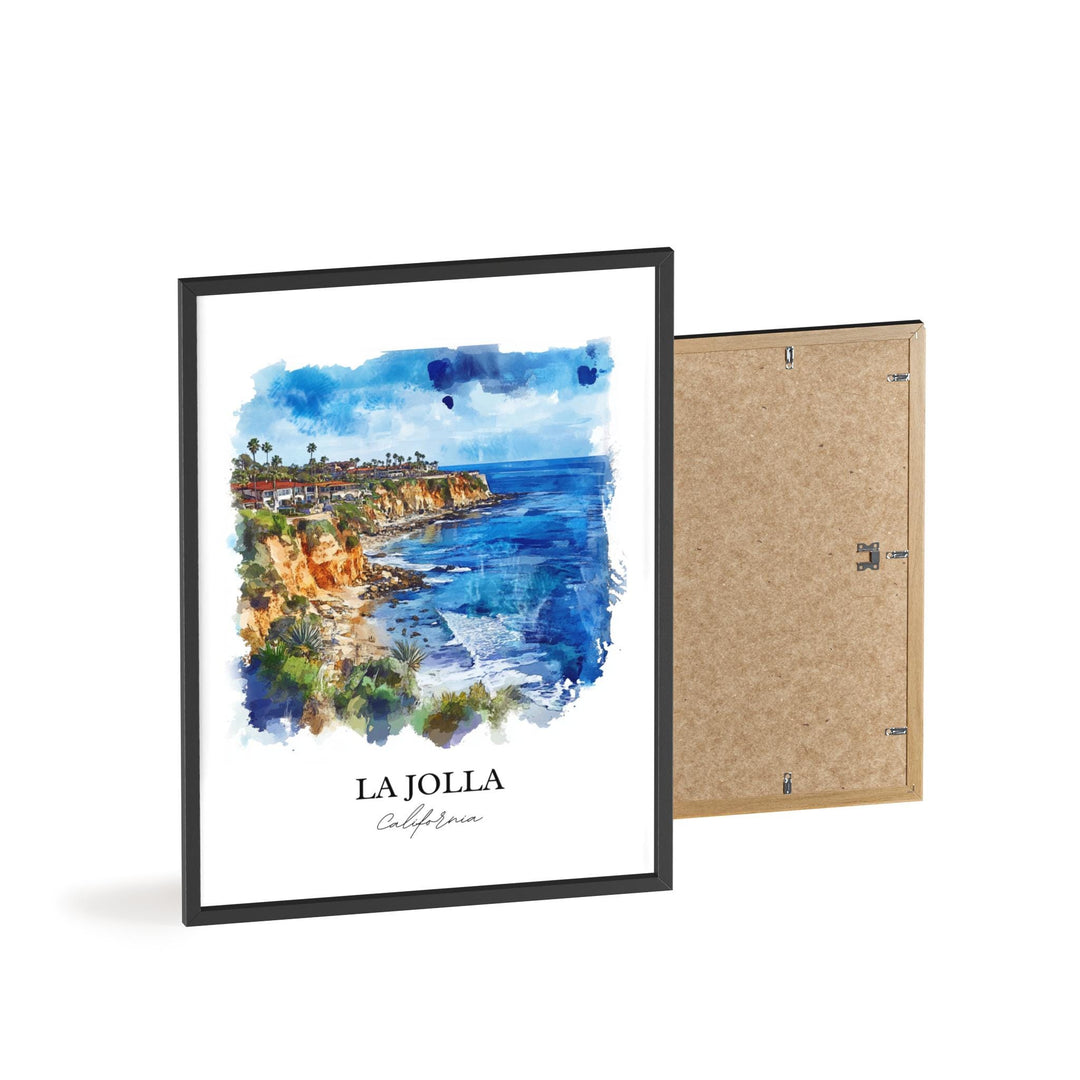 La Jolla Wall Art, San Diego Print, La Jolla CA Watercolor Art, La Jolla California Gift, Travel Print, Travel Poster, Housewarming Gift