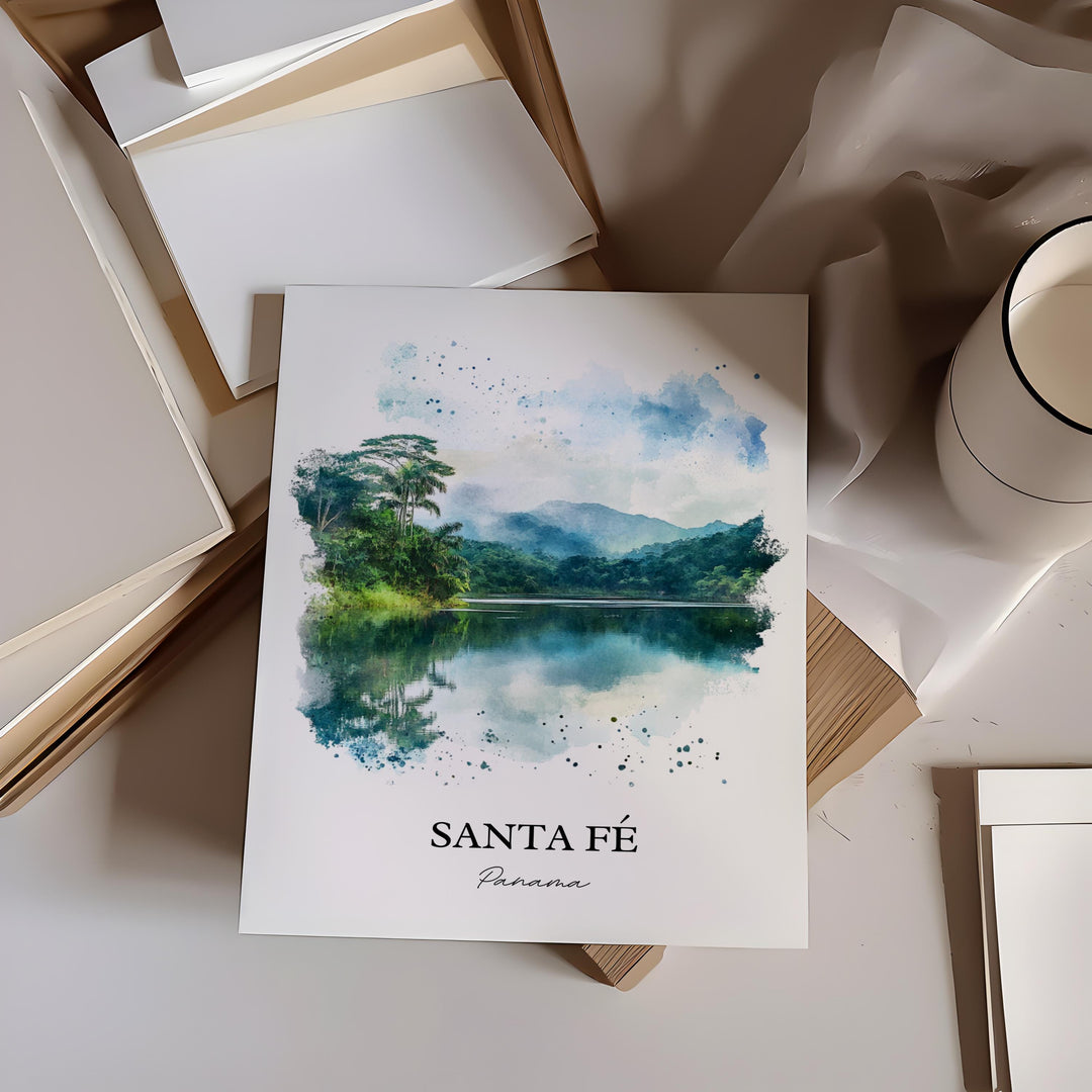 Santa Fé Panama Wall Art, Veraguas Print, Panama Watercolor Art, Santa Fé Panama Gift, Travel Print, Travel Poster, Housewarming Gift