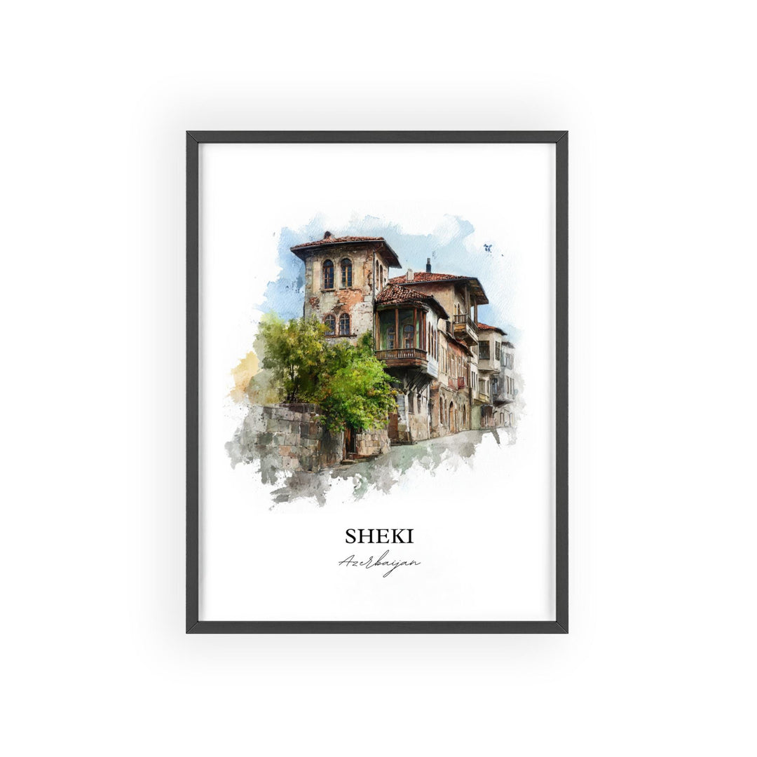 Sheki, Azerbaijan – Watercolor Art Print