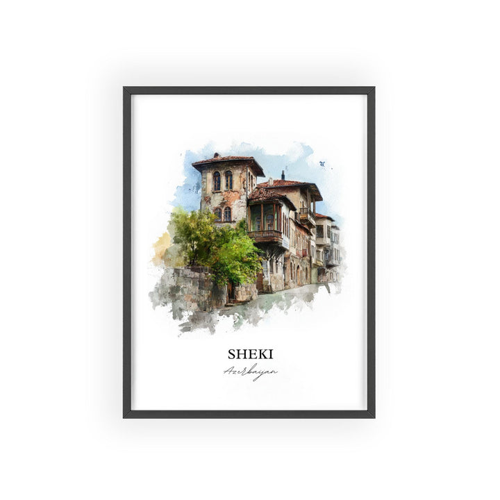 Sheki, Azerbaijan – Watercolor Art Print