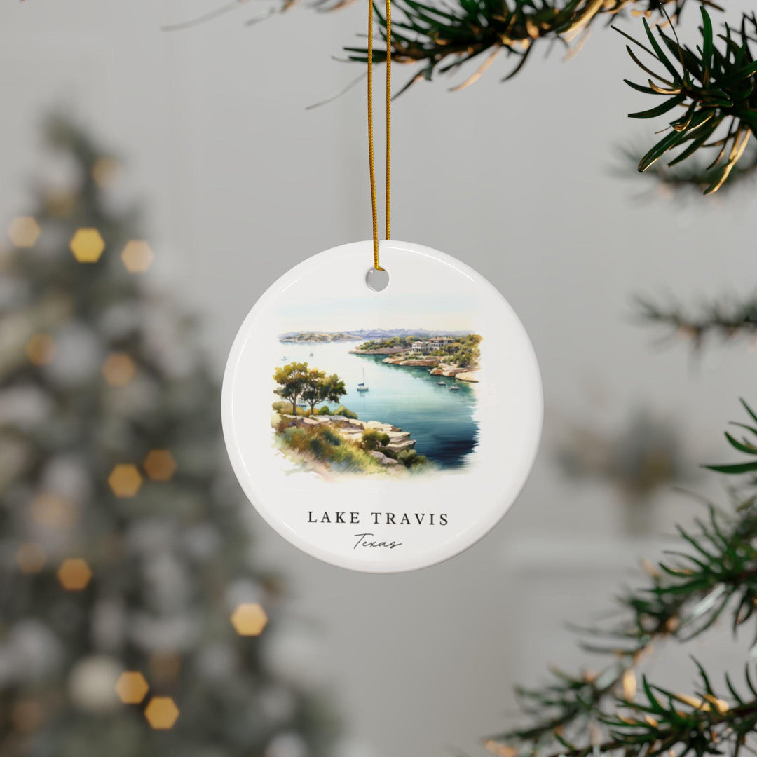 Lake Travis TX Ornament: Unique Lake Travis TX Souvenir, Texas Xmas Decor, and Authentic Lake Travis Gift