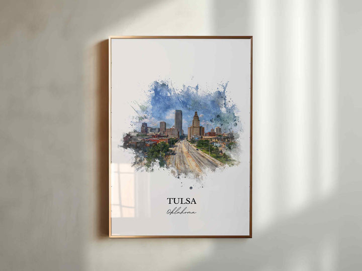 Tulsa, Oklahoma – Watercolor Art Print