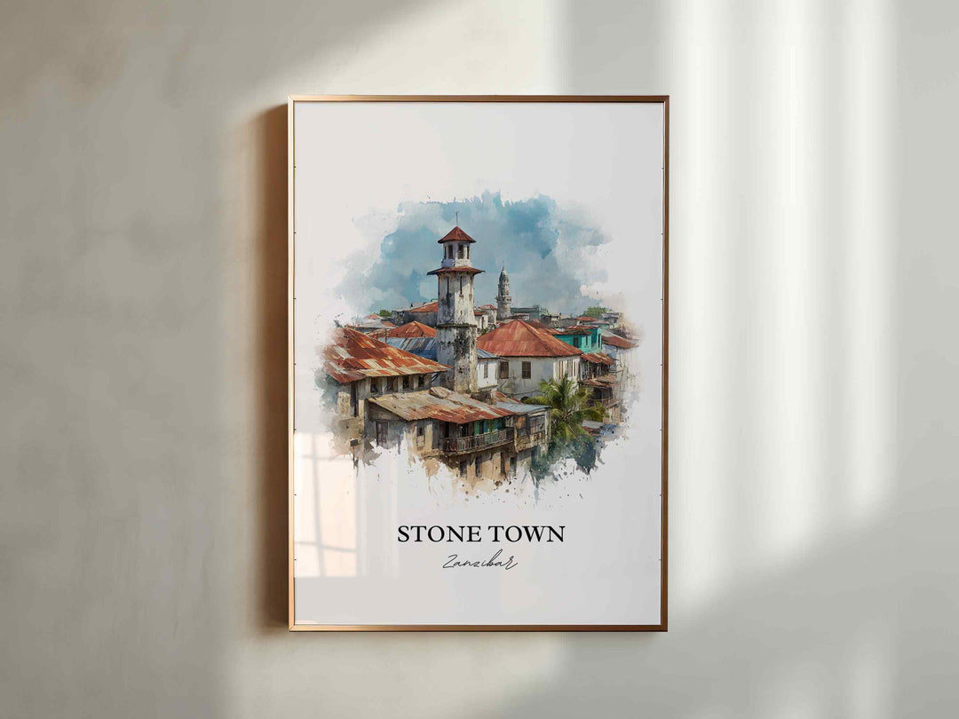 Stone Town, Zanzibar – Watercolor Art Print