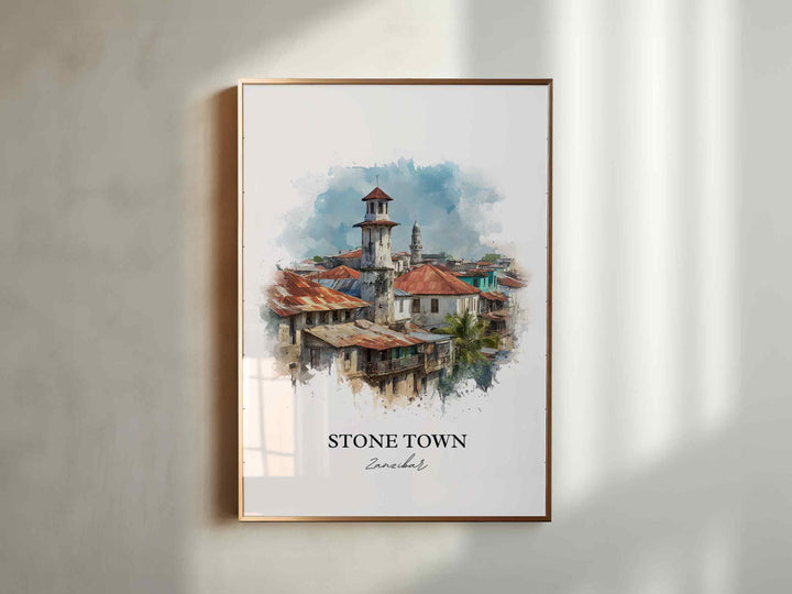 Stone Town, Zanzibar – Watercolor Art Print