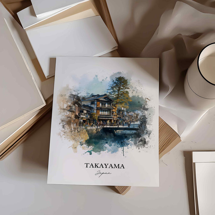 Takayama, Japan – Watercolor Art Print