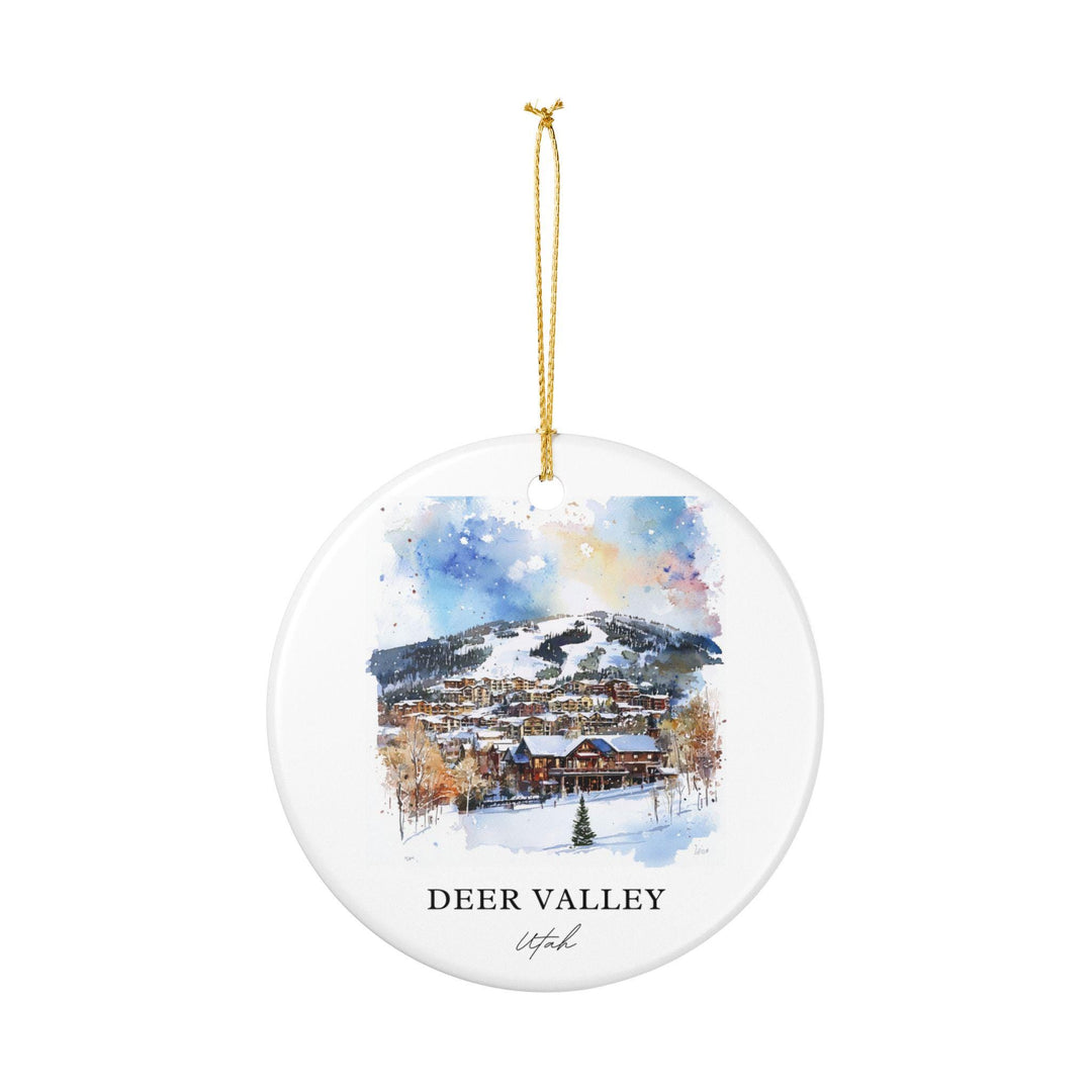 Deer Valley Ornament: Unique Deer Valley Utah Souvenir, Deer Valley UT Xmas Decor, and Authentic Deer Valley Ski Gift