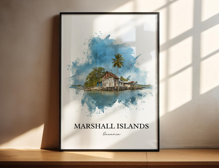 Marshall Islands Art, Marshall Islands Print, Oceania Watercolor Art, Marshall Islands Gift, Travel Print, Travel Poster, Housewarming Gift