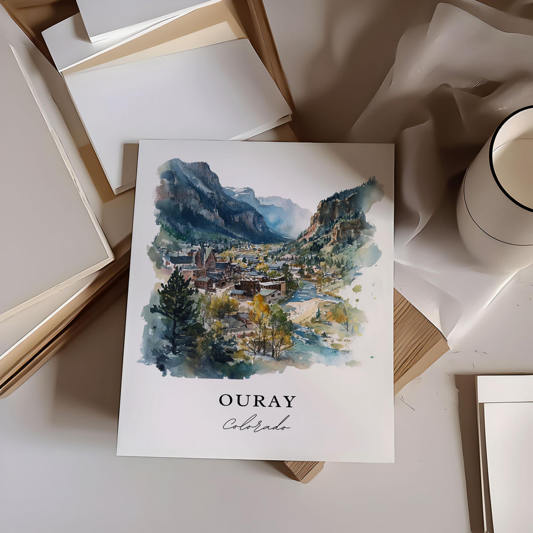 Ouray CO Wall Art, Ouray Print, Ouray Watercolor Art, Ouray County Colorado Gift,
