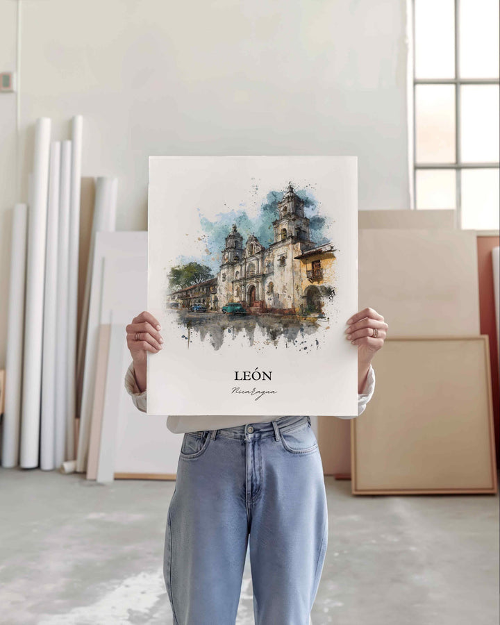 León, Nicaragua – Watercolor Art Print