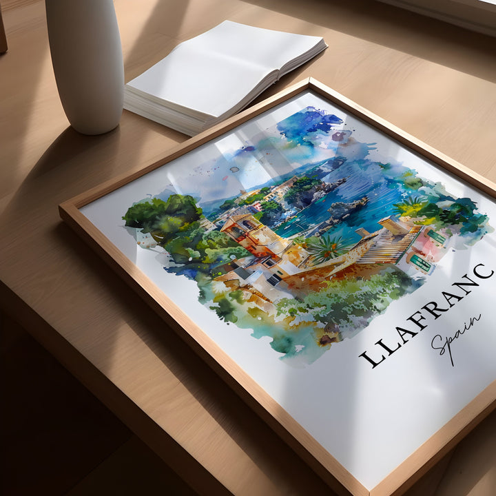 Llafranc Spain Wall Art, Llafranc Palafrugell Print, Girona Spain Watercolor, Llafranc Gift,